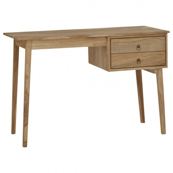 Bureau avec 2 tiroirs 110x52x75 cm Bois de teck solide