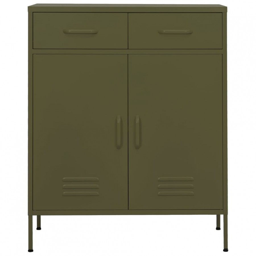 Armoire de rangement Vert olive 80x35x101,5 cm Acier