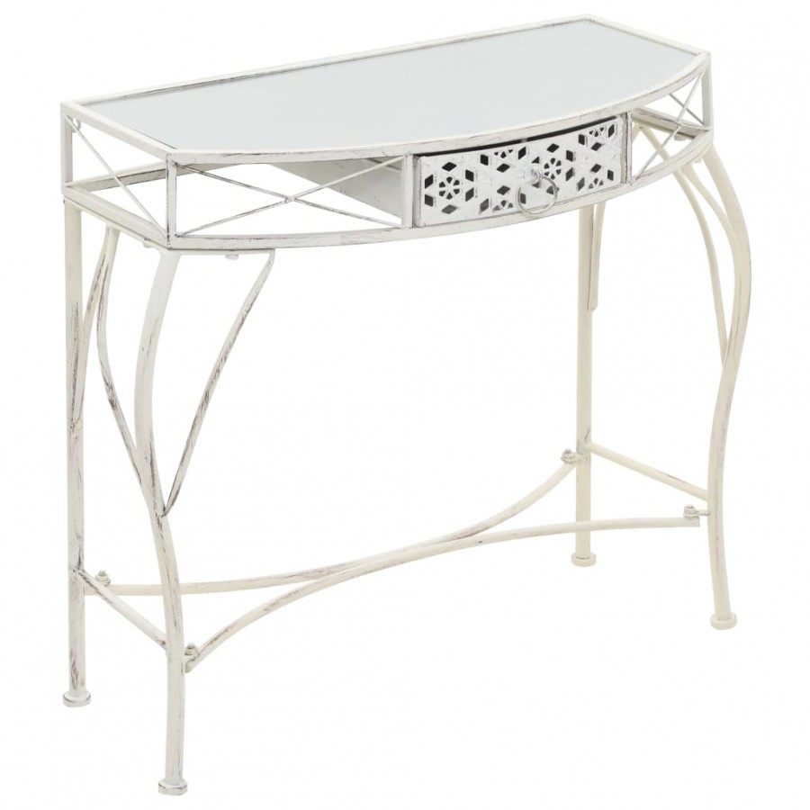 Table d'appoint Style français Métal 82 x 39 x 76 cm Blanc