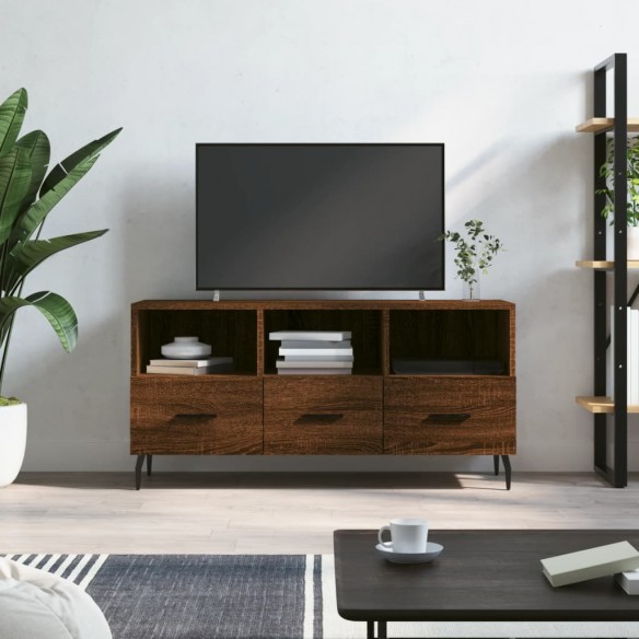 Meuble TV chêne marron 102x36x50 cm bois d'ingénierie