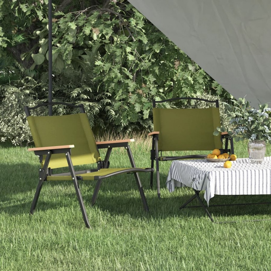 Chaises de camping 2 pcs Vert 54x43x59 cm Tissu Oxford