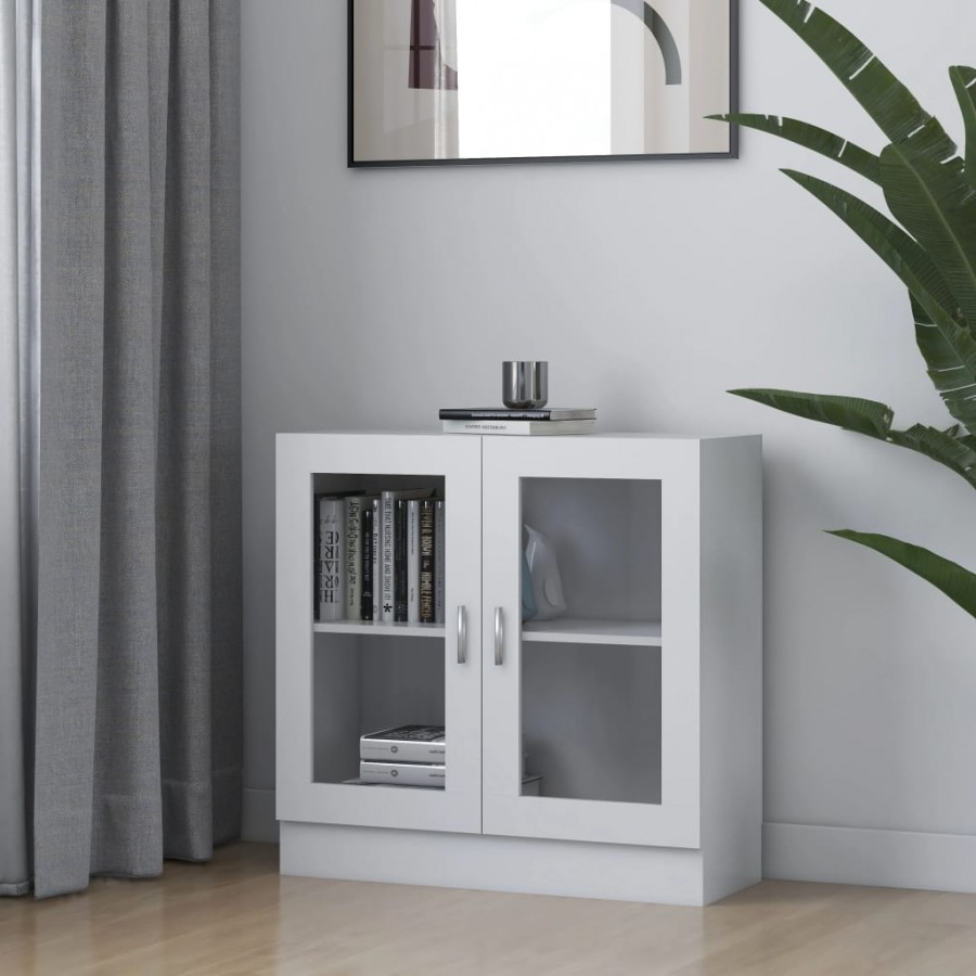 Armoire à vitrine Blanc 82,5x30,5x80 cm Aggloméré