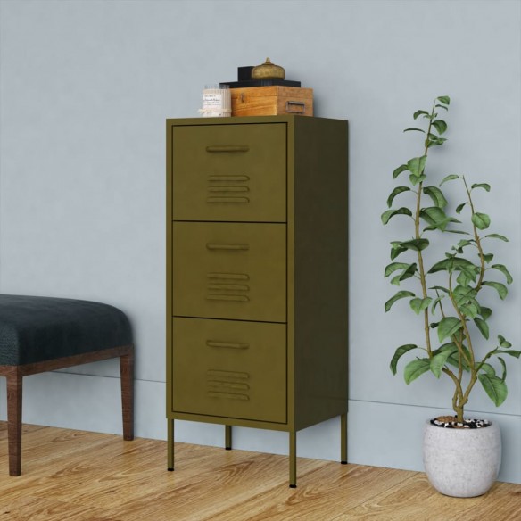 Armoire de rangement Vert olive 42,5x35x101,5 cm Acier