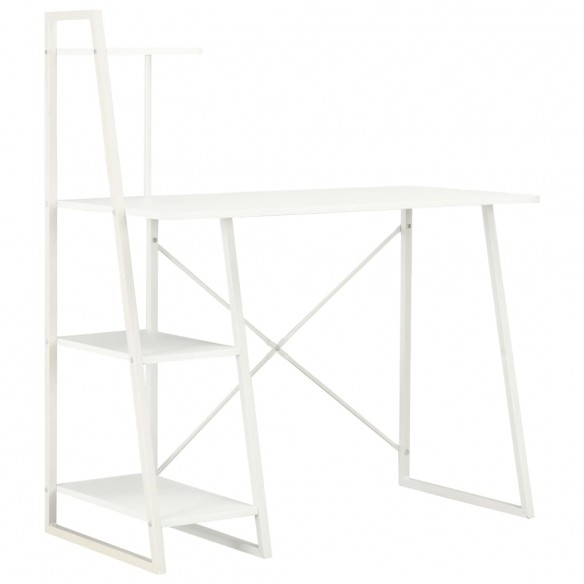 Bureau avec étagère Blanc 102x50x117 cm