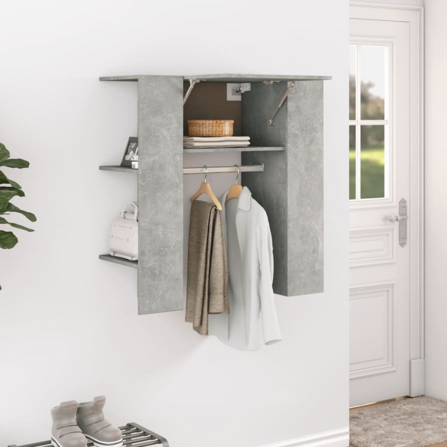 Armoire de couloir Gris béton 97,5x37x99 cm Bois d'ingénierie