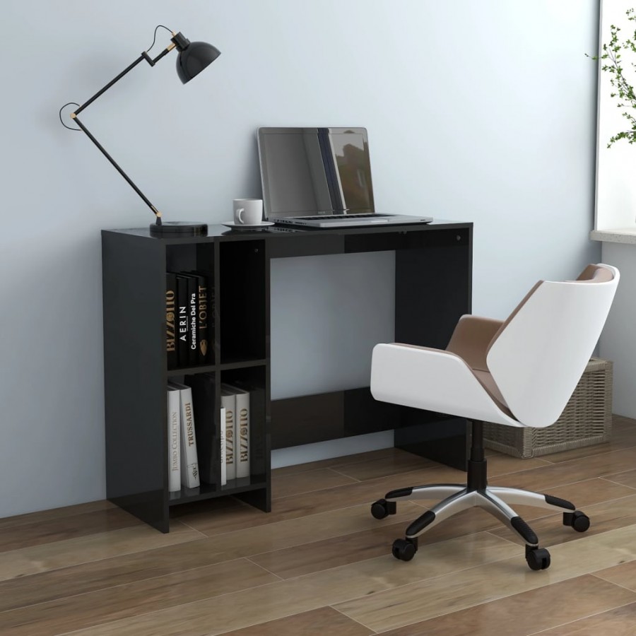 Bureau d'ordinateur portable Noir brillant 102,5x35x75 cm