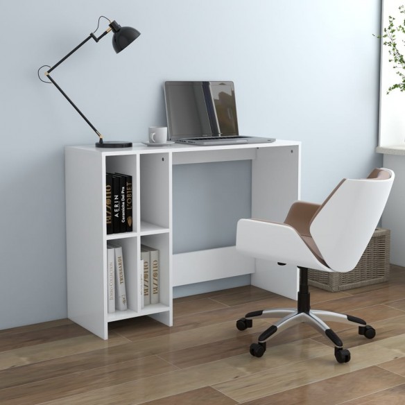 Bureau d'ordinateur portable Blanc 102,5x35x75 cm Aggloméré