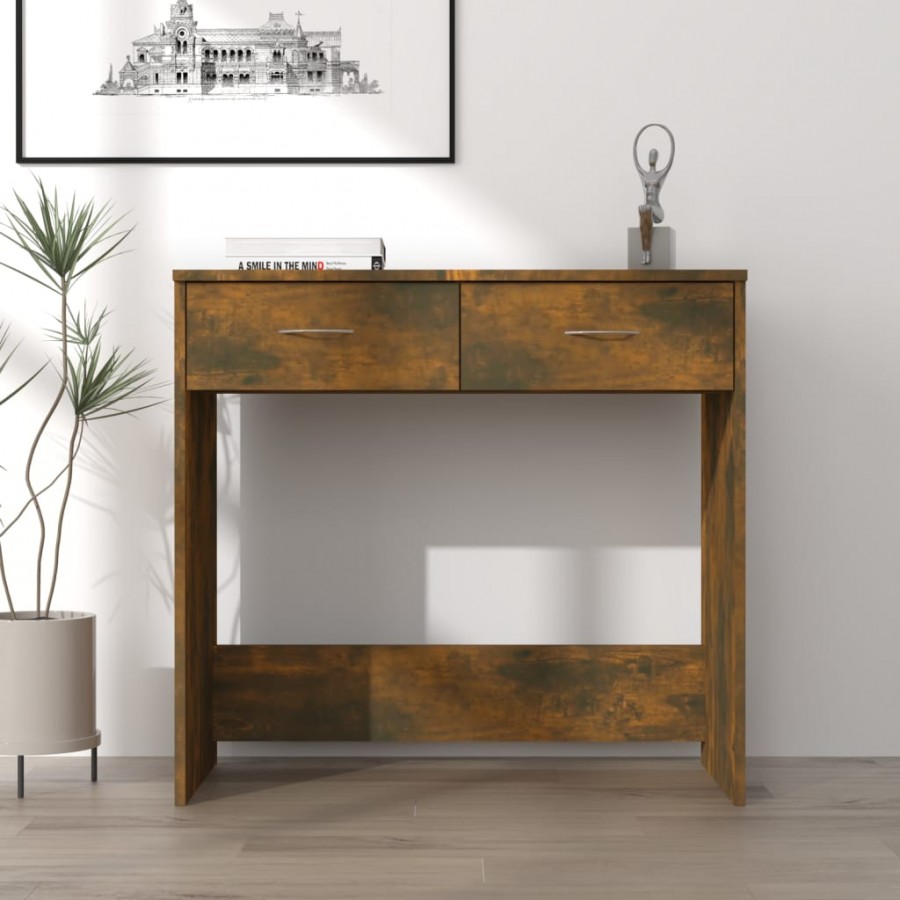 Bureau Chêne fumé 80x40x75 cm Bois d'ingénierie