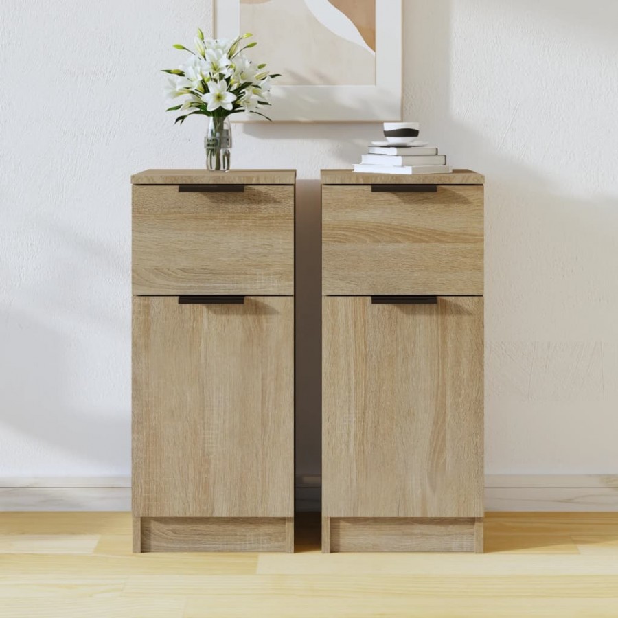 Buffets 2 pcs Chêne Sonoma 30x30x70 cm Bois d'ingénierie