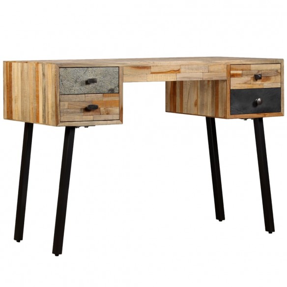 Bureau Teck de récupération massif 110 x 50 x 76 cm