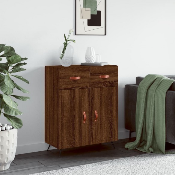 Buffet chêne marron 69,5x34x90 cm bois d'ingénierie