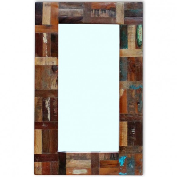 Miroir Bois de récupération massif 80 x 50 cm