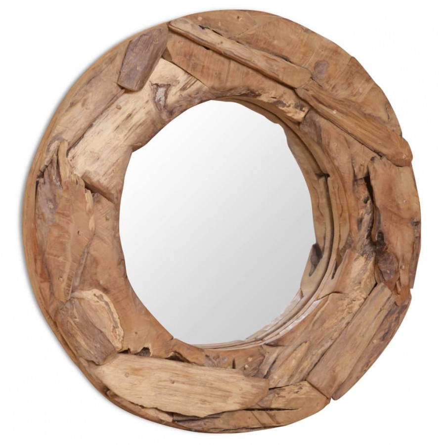 Miroir décoratif Teck 60 cm Rond