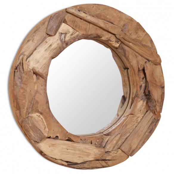 Miroir décoratif Teck 60 cm Rond