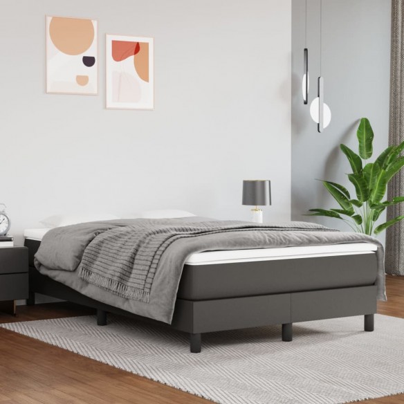 Cadre de lit avec matelas Gris 120x200 cm Similicuir