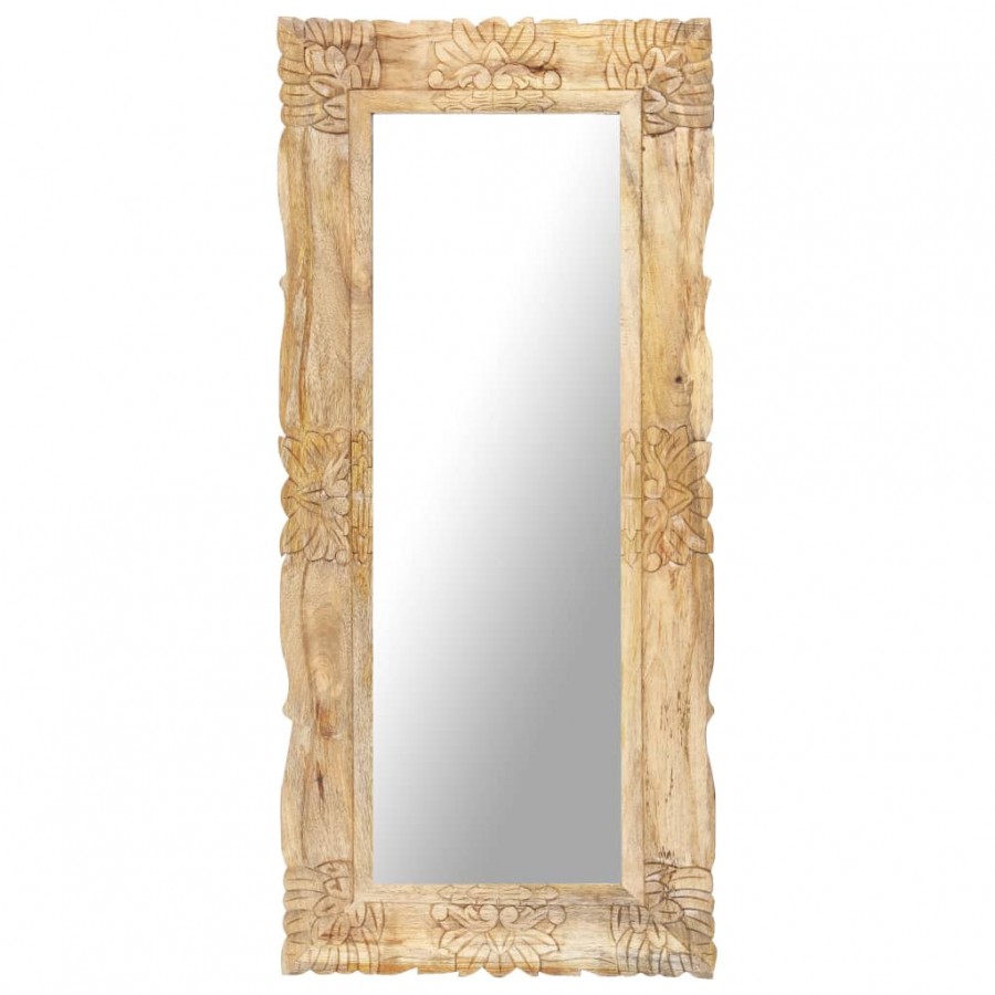 Miroir 110x50 cm Bois de manguier massif