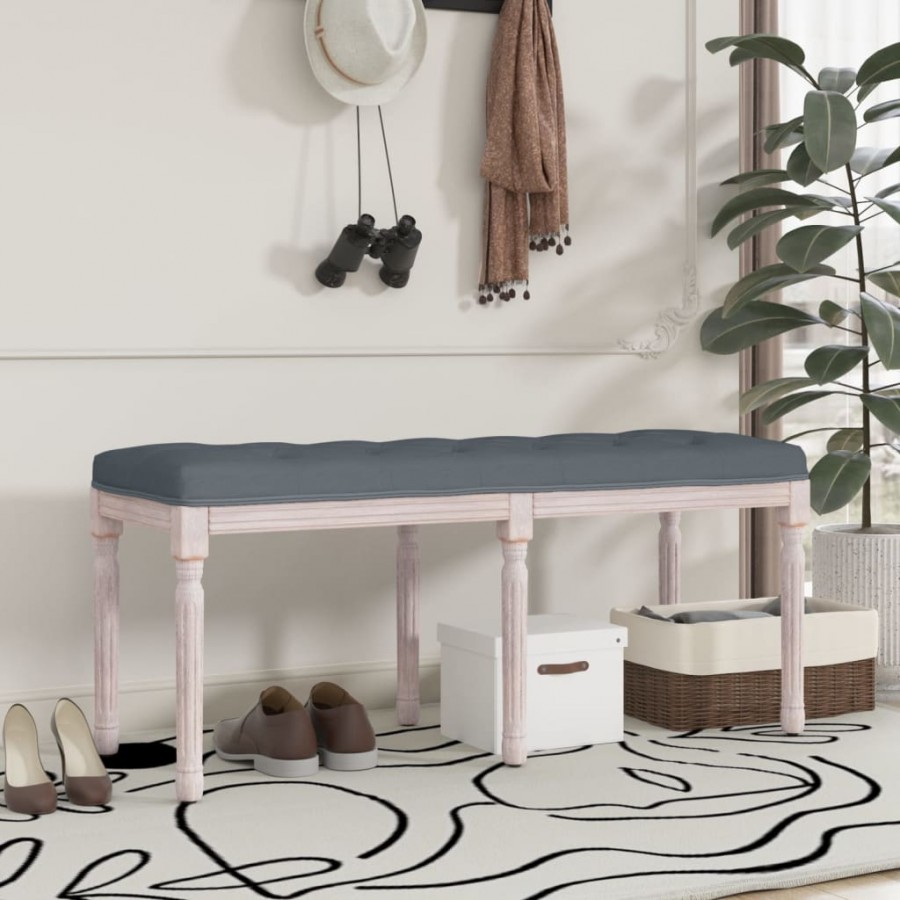 Banc Gris foncé 110x40x49 cm Velours