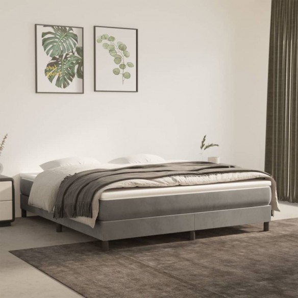 Matelas de lit à ressorts ensachés Gris clair 180x200x20 cm