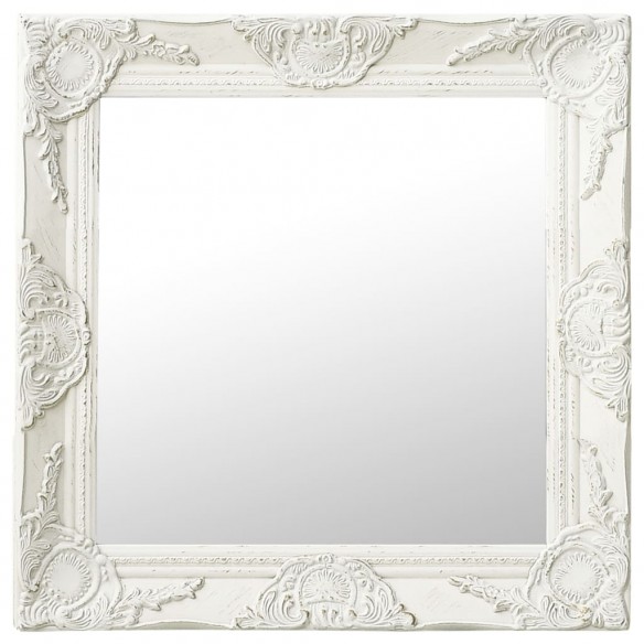 Miroir mural style baroque 50x50 cm Blanc