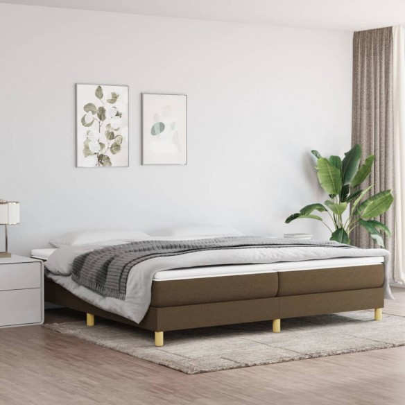 Cadre de lit avec matelas Marron foncé 200x200 cm