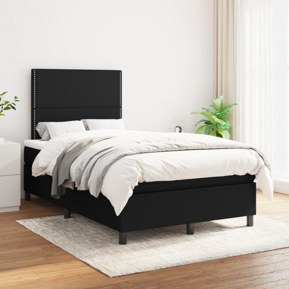 Cadre de lit avec matelas Noir 120x200 cm Tissu