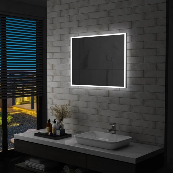 Miroir mural à LED pour salle de bains 80x60 cm