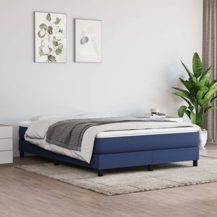 Matelas de lit à ressorts ensachés Bleu 140x190x20 cm Tissu