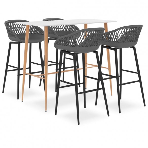 Ensemble de bar 5 pcs Blanc et gris