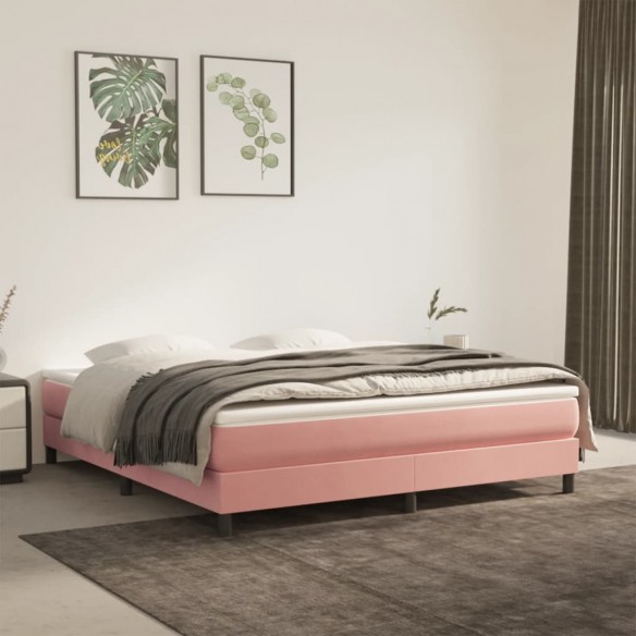 Matelas de lit à ressorts ensachés Rose 160x200x20 cm Velours