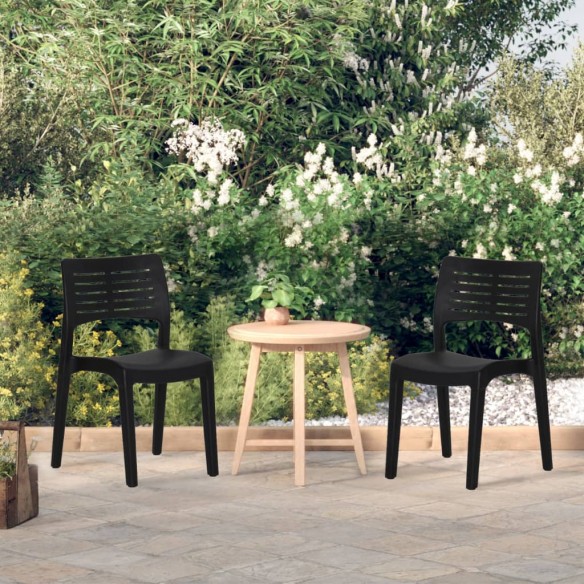 Chaises de jardin 2 pcs Anthracite Polypropylène