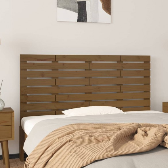 Tête de lit murale Marron miel 126x3x63 cm Bois massif de pin