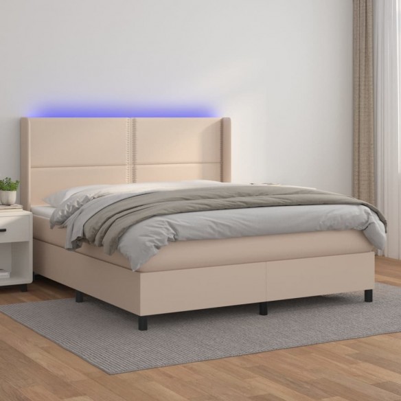 Cadre de lit matelas LED Cappuccino 160x200 cm