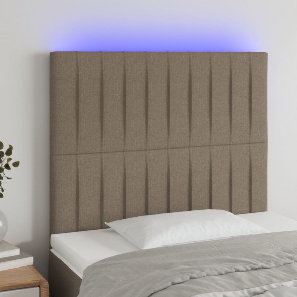 Tête de lit à LED Taupe 100x5x118/128 cm Tissu