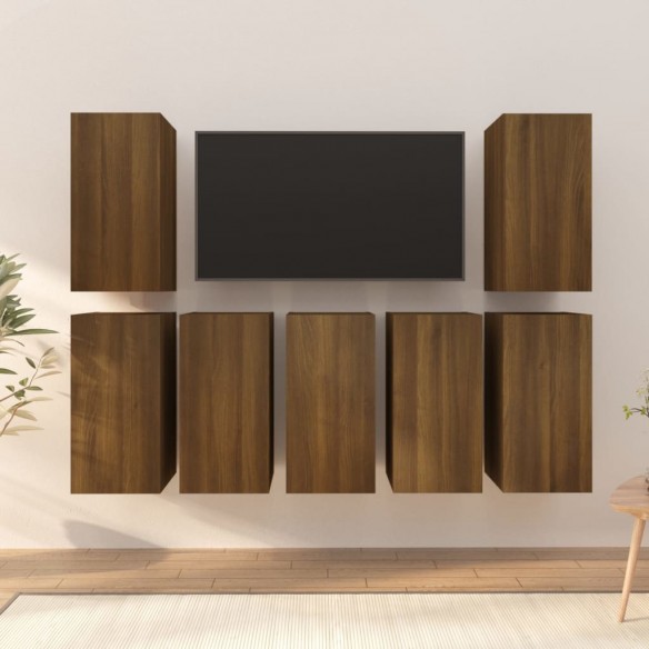 Meubles TV 7 pcs Chêne marron 30,5x30x60 cm Bois d'ingénierie