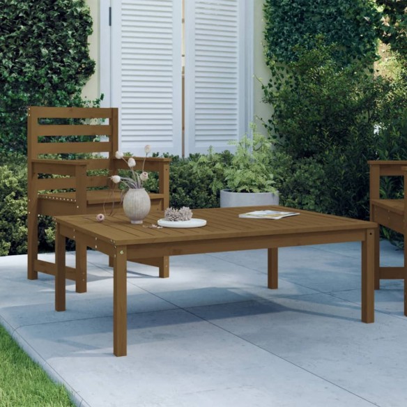 Table de jardin marron miel 121x82,5x45 cm bois massif de pin