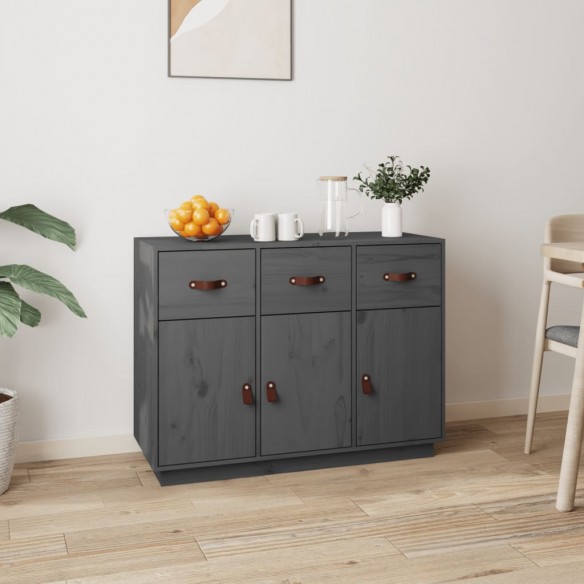 Buffet Gris 100x40x75 cm Bois massif de pin