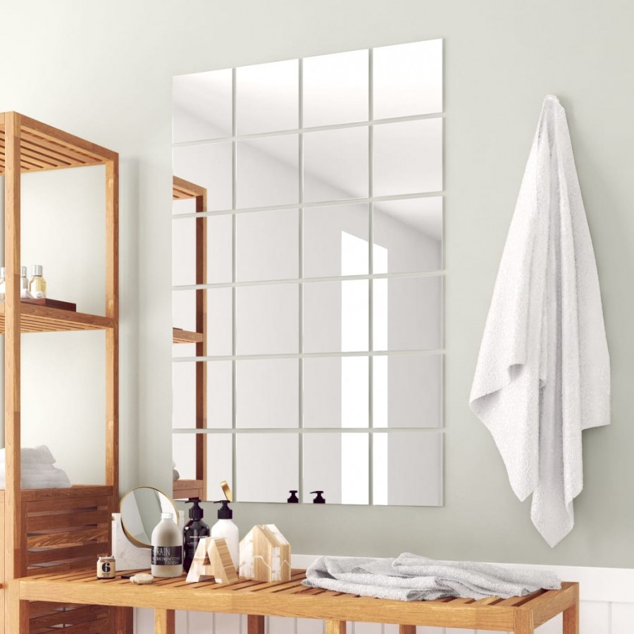 Carreau de miroir 24 pcs Carré Verre