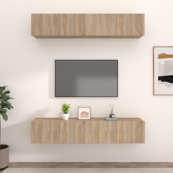 Meubles TV 4 pcs Chêne Sonoma 80x30x30 cm Bois d'ingénierie