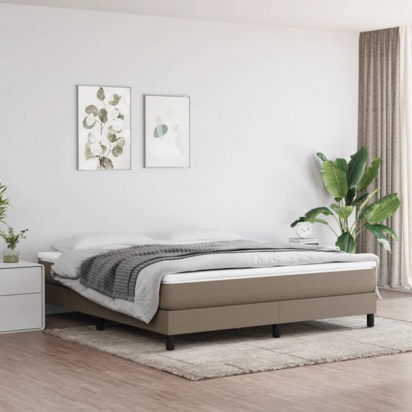 Cadre de lit avec matelas Taupe 180x200 cm Tissu