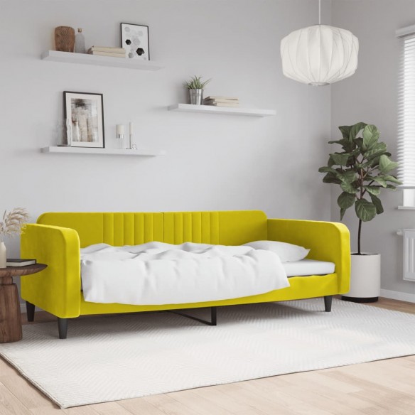 Lit de repos jaune 90x200 cm velours