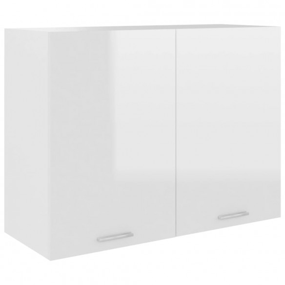 Armoire suspendue Blanc brillant 80x31x60 cm Aggloméré