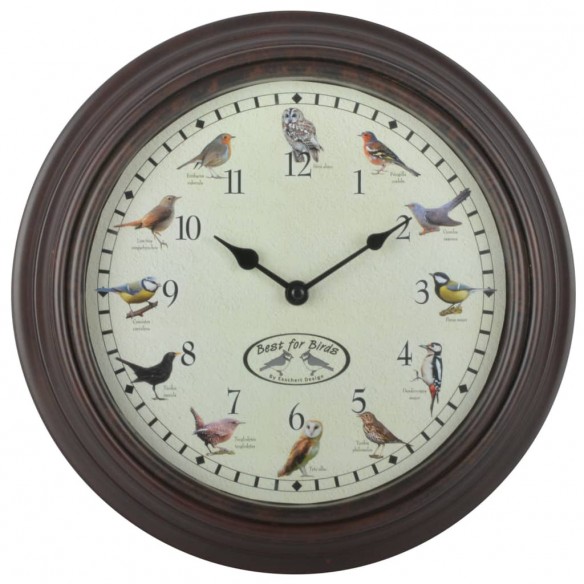 Esschert Design Horloge avec sons d'oiseaux