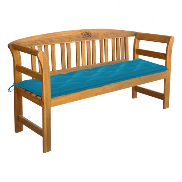 Banc de jardin avec coussin 157 cm Bois d'acacia massif