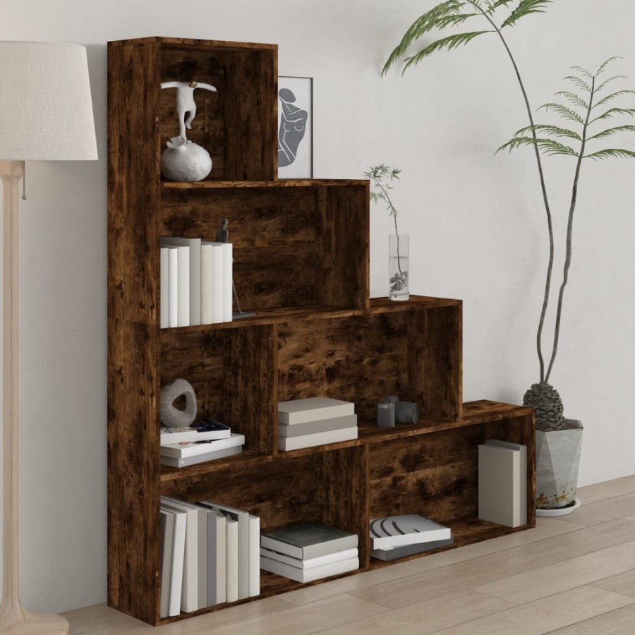 Armoire à livres Chêne fumé 155x24x160 cm