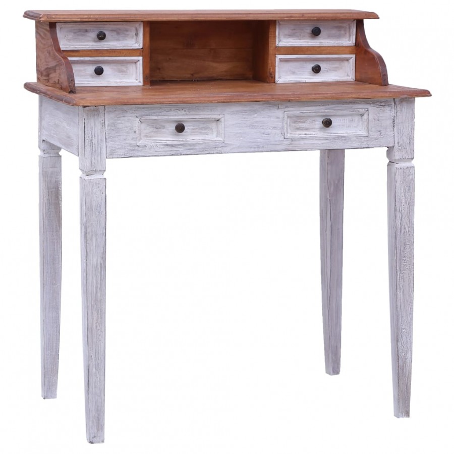 Bureau avec tiroirs 90x50x101 cm bois de récupération solide