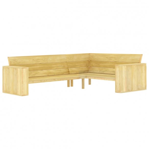 Banc d'angle de jardin 239 cm Bois de pin imprégné