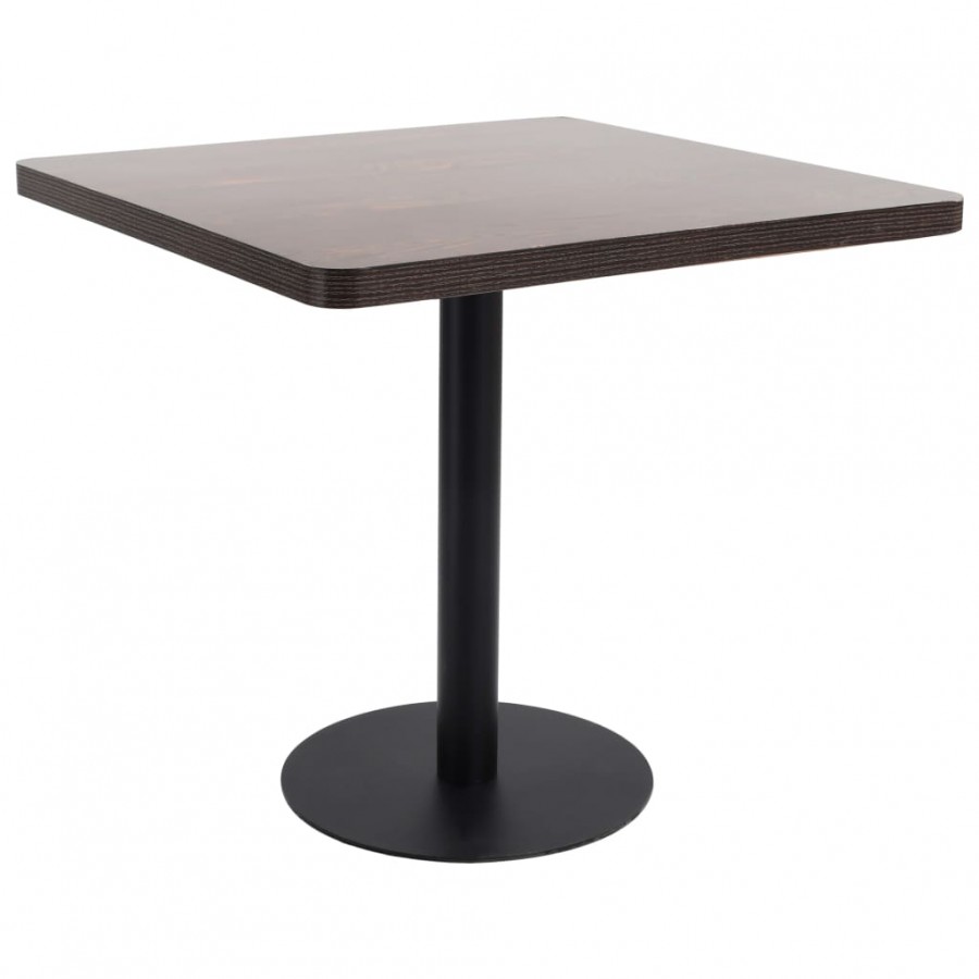 Table de bistro Marron foncé 80x80 cm MDF