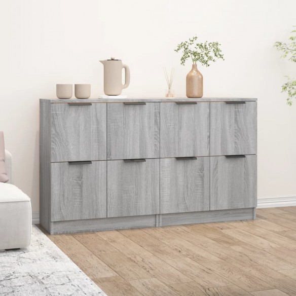 Buffets 2 pcs Sonoma gris 60x30x70 cm Bois d'ingénierie