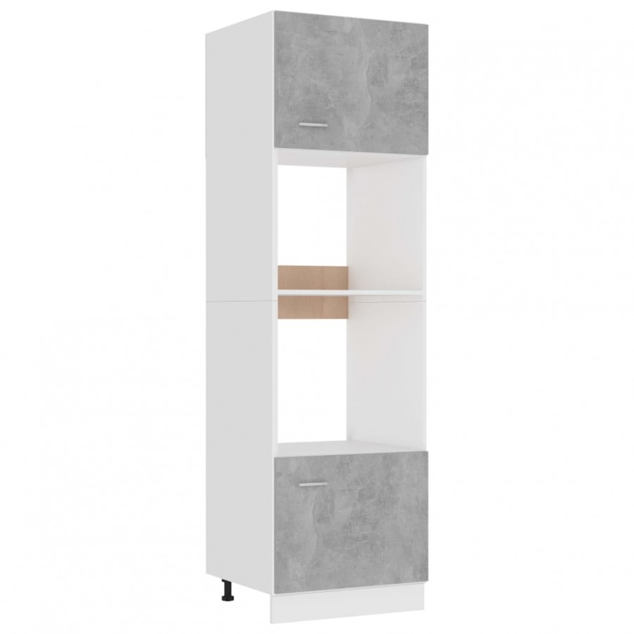 Armoire à micro-ondes Gris béton 60x57x207 cm Aggloméré