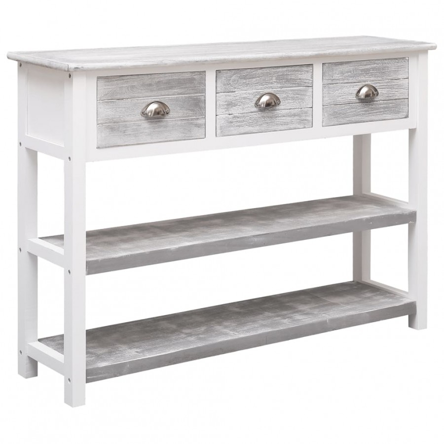 Buffet Gris antique 108x30x76 cm Bois de Paulownia massif